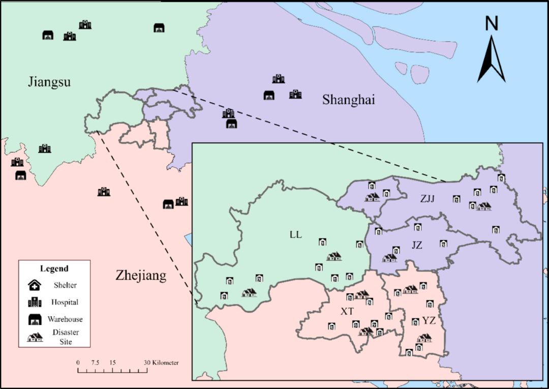 图4 案例区域及候选设施分布(取自 Fig.5)