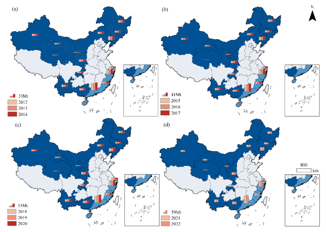 图3 2012–2022年排放时空分布（取自Fig.6）