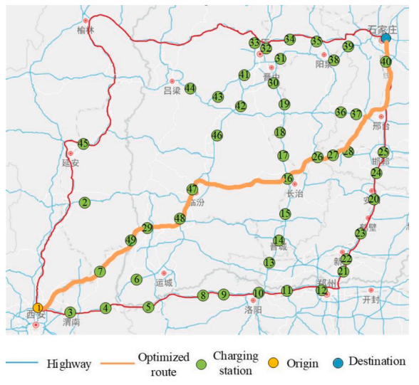 图13 优化后的行驶路线在实际路网中的示意（取自Fig.13）
